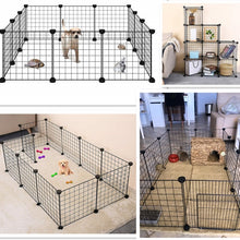 Load image into Gallery viewer, Foldable Pet Playpen Iron Fence Puppy Kennel House Exercise Training Puppy Kitten Space Dogs Supplies rabbits guinea pig Cage
