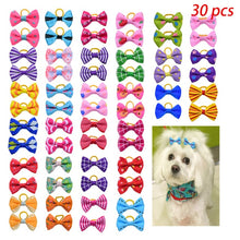 Load image into Gallery viewer, 10/20/30pcs Dog Grooming Bows mix 30colours Cat dog Hair Bows Small Pog Grooming Accessories Dog Hair Rubber Bands Pet Supplier
