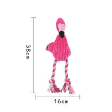 Load image into Gallery viewer, Cleaning Teeth Squeaky Interactive Cartoon Animal Flamingo Shaped Cotton Rope Dog Toy Pet Training Products Pet Chew Toys 1 pcs
