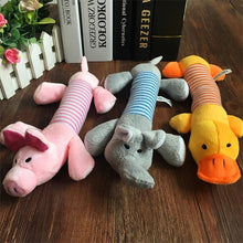 Load image into Gallery viewer, Cute Pet Dog Cat Plush Squeak Sound Dog Toys Funny Fleece Durability Chew Molar Toy Fit for All Pets Elephant Duck Pig
