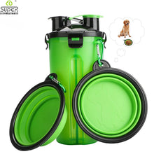 Load image into Gallery viewer, Dog 2 in 1 Bottle Pet Feeder Dog Water Bottle Collapsible Folding Bowl Travel Outdoor Food Water Storage For Cat Dog
