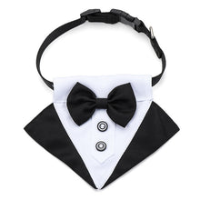 Load image into Gallery viewer, Pet Dog Cat Formal Necktie Tuxedo Bow Tie Black and Red Collar for Dog Cat Pet Accessories Suit for small medium dogs and cats
