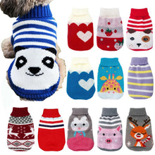 Load image into Gallery viewer, Winter Cartoon Cat Dog Clothes Warm Christmas Sweater For Small Yorkie Pet Clothing Coat Knitting Crochet Cloth XS-3XL
