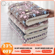 Load image into Gallery viewer, Soft Flannel Thickened Pet Soft Fleece Pad Pet Blanket Bed Mat For Puppy Dog Cat Sofa Cushion Home Rug Keep Warm Sleeping Cover
