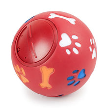 Load image into Gallery viewer, Dog Toy Rubber Ball Chew Dispenser Leakage Food Play Ball Interactive Pet Dental Teething Training Toy Blue Red Diameter 7.5cm
