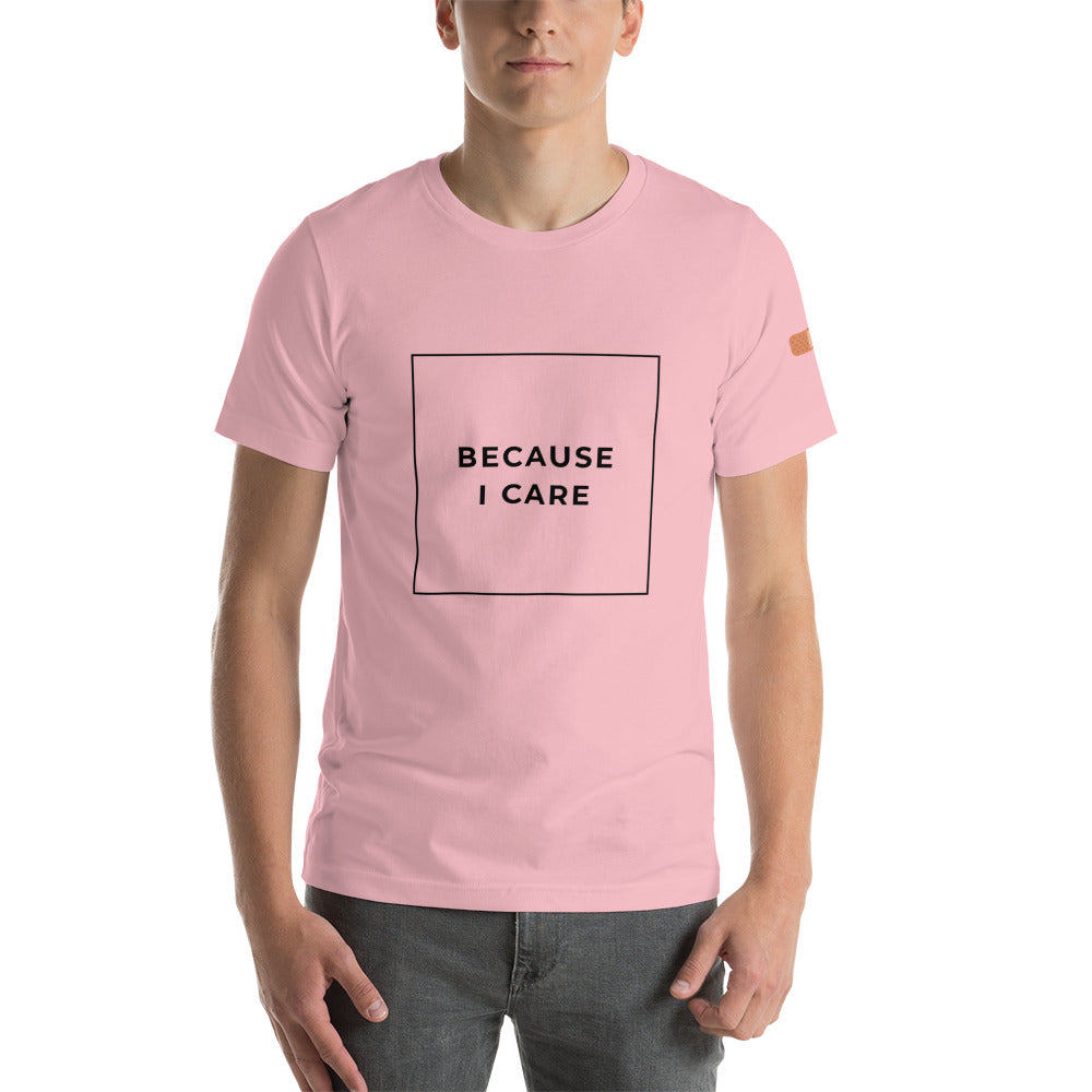 BECAUSE I CARE Short-Sleeve Unisex T-Shirt Black Ink 2